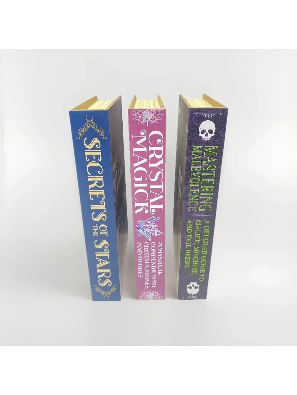 Halloween Spell Book, Tarot, Crystal Decor, Stacking Books, 3pc Brand New!